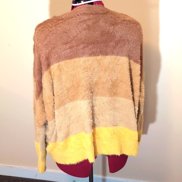 Joe Fresh| NWT Earth Toned Multicolored Eyelash Knit Striped Nylon Sweater - Picture 3 of 11